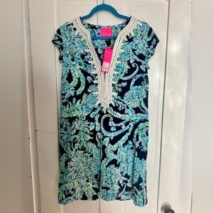 NWT Lilly Pulitzer Madia tunic dress navy high tide size medium m